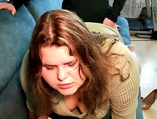 Cute Obese eighteen old Stepdaughter's moist red pants stained with cum after a hard bang