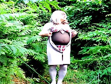 Amateur Crossdresser Kellycd2022 Stripping Pissing And Masturbating Outdoor In The Woods