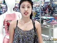 Tourist Guy Ask For Sex To Young Filipina Teen At The Mall.  She Agreed Because She Is So Horny.  Joi