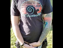 FTM standing piss outdoors