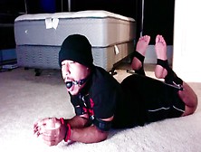 Helpless Barefoot Man Hogtied & Ballgagged Four!