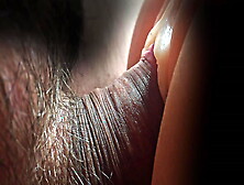 Detailed Extreme Closeup Stiff Glistening Cock,  Foreskin Pulled