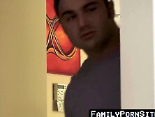 Stepdad and horny jock 3way double penetration