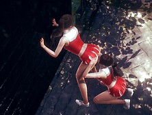 Sweet Chinese Cheerleader Licking her Lezzie Friend REAR-END