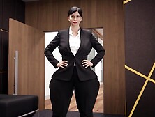 Lesbo Employee suggests her ebony boss her large PAWG booty for a peculiar favour