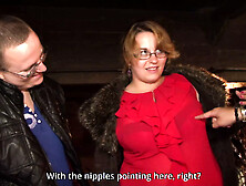 Humongous titties blonde gangbanged with three hard dongs