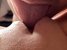 Pussy Eating Close Up! My Boyfriend Makes Me Orgasm With His Fast Tongue.  4K,  Pov