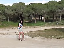 Brunette Sucks Fake Cops Huge Dick In Nature