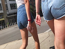 2 Blocks Away And Coming Over,  Candid 2 Sexy Asses Walking