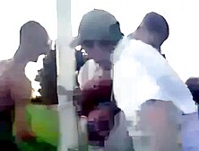 guy stripped and tied to a pole by his mates