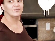 Big titted Cara May reverse cowgirl fucks after gagging on dick