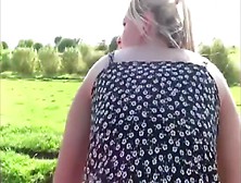 Delightful blond acquires drilled outside in public