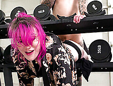 Tattooed Shemale Gets Dicked Hard In The Gym - Lena Moon