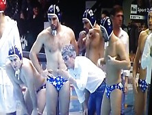 Italian Water Polo Player Grabs His Balls