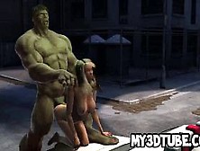 3D Blonde Babe Fucked Hard By The Incredible Hulk