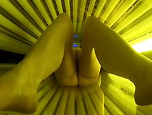 Tanning Bed Solarium Sonnenbank Fun Pierced Vagina And Dildo