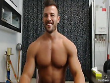 Handsome Muscle Guy Cam Show - Flex,  Jerk,  Cum