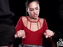 Apolonia Lapiedra Uses Cum To Stroke A Bunch Of Dicks