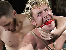 Bound And Gagged Blonde Guy Gets His Ass Destroyed