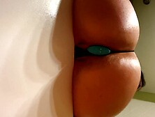 Large butt mother I'd like to fuck is oiled and stuffed in each gap