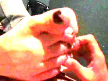 Amateur Latina girl gives a footjob