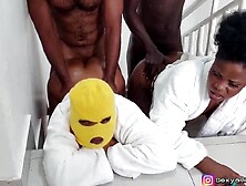 first time having a Gang screw sex below our duplex staircase