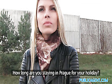 Blonde Long-Legged Vixen Tastes Salty Cum Of Horny Stranger