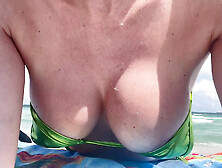 Italian Milf Artemisia Love Wearing A Micro Bikini At The Public Beach In Miami