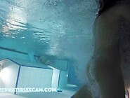 Teen Couple Masturbates With The Jet Stream And She Gets Fingered In The Sauna Pool