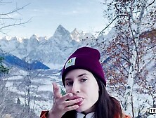 Минет от красотки на вершине горы