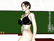 3D anime bitch eat two big black dicks