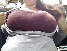 At Work Boob Play