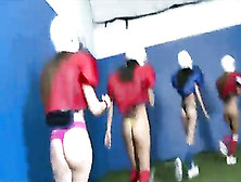 Sexy American Students Play Naked Football