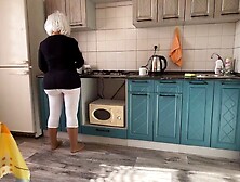 Cougar spreads her huge butt for anal sex her son