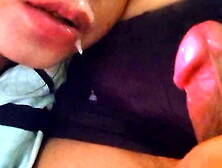 Stepsister swallows hard and gets screwed in the mouth, then blows a lot of jizz