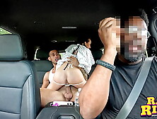 Slim Thin Brunette With Dog Cone Gets Slammed In Uber Pool Ride Share