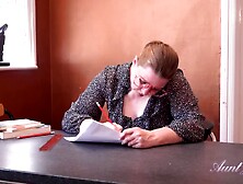 BBW Teacher Rachel fantasizes about her student