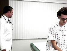 Doctor Tapes - Handsome Patient Shoots Huge Load All Over His Face While Perv Doctor Creampies Him