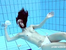 Underwater Show Featuring Kitten's Solo Female Action