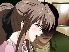 Hot hentai virgin get fucked on a train next to her sleeping boyfriend