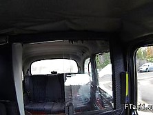 Tattooed Brit with big tits bangs in cab