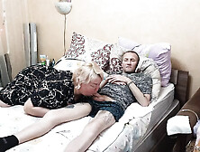 mother-in-law sucks all the sperm to the last drop from the penis