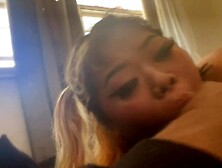 Oriental thot blows my cock before work