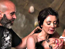 BDSM babes publicly whipped and fucked outdoor