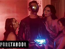 PURE TABOO Guy Has Lustful Dream With Wifey's Stepsisters Alex Coal,  Maya Woulfe,  & Charlotte Sins