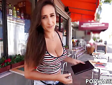 Ashley Adams In Cute Waitress Drilled Hard Pov For Facial Tip