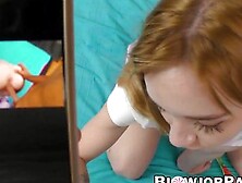 BLOWJOB PASS - Leyla Fiore gives fantastic blowjob and she enjoys plowing