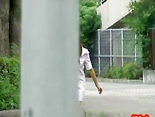 Hot Asian Nurse Gets A Good Street Sharking Outdoors.