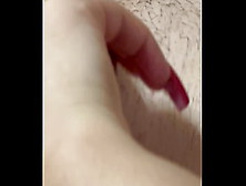 Red Nails Wifey Play Close Up With Meat