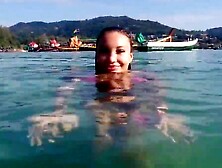 Monika Fox In Pink Bikini Swims,  Masturbates And Squirts In Sea In Public (Free)